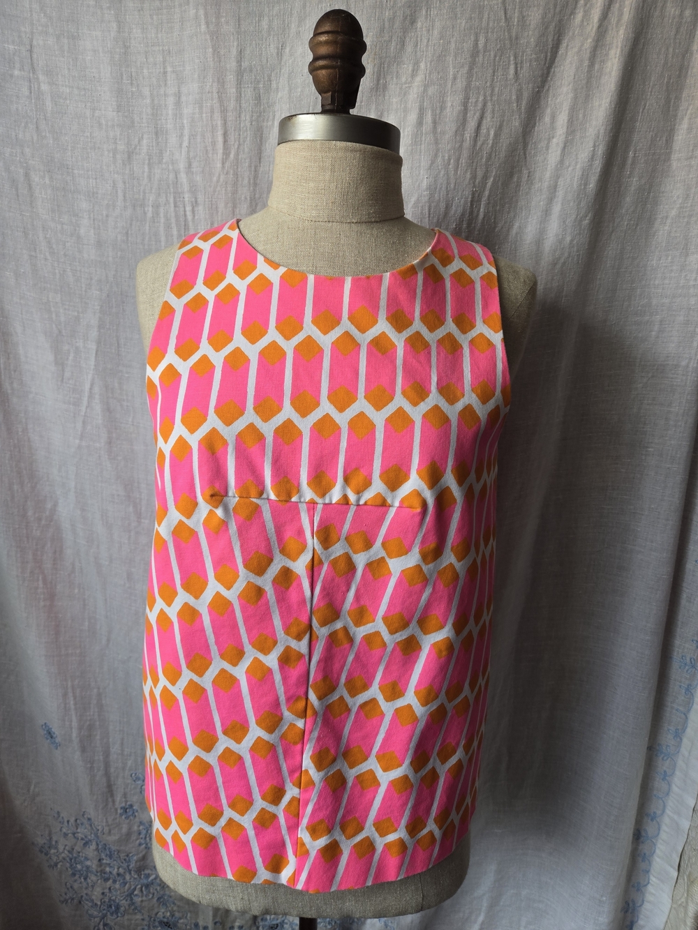 Kate Spade Saturday Pink Orange Geometric top, XS